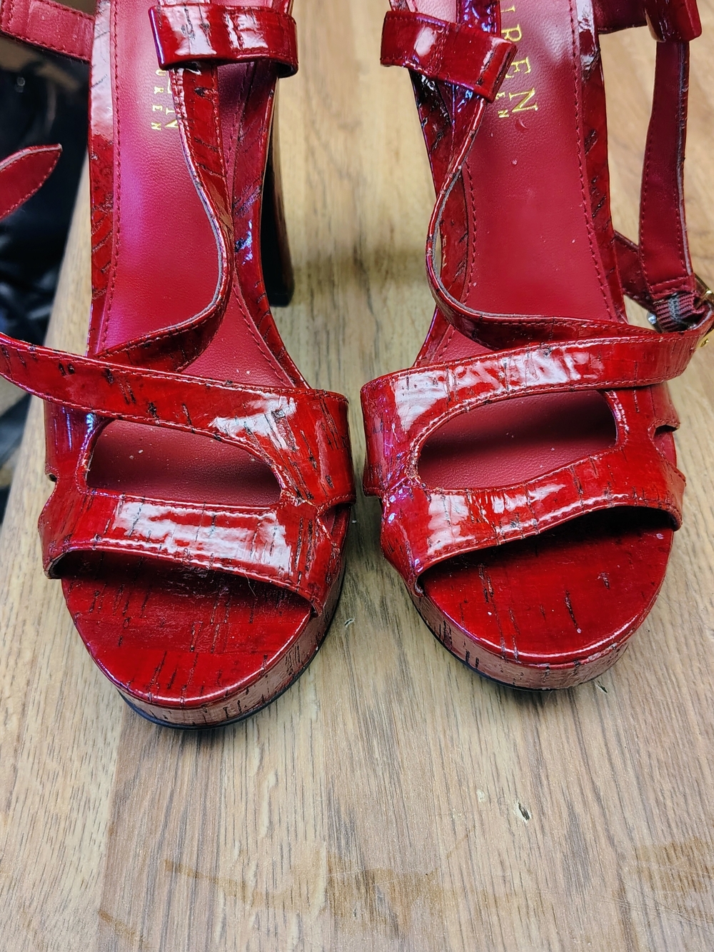 Lauren Ralph Lauren Red Patent Platform Heels
